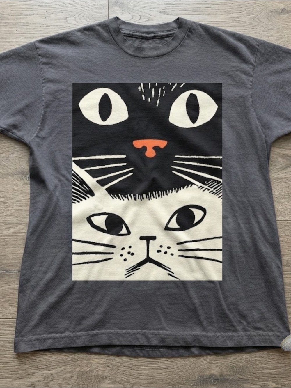 Black And White Cats Graphic Tee Shirt Gildan T-Shirt